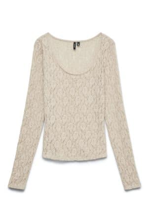 VMFLORA LS 2-WAY LACE TOP PUMICE STONE