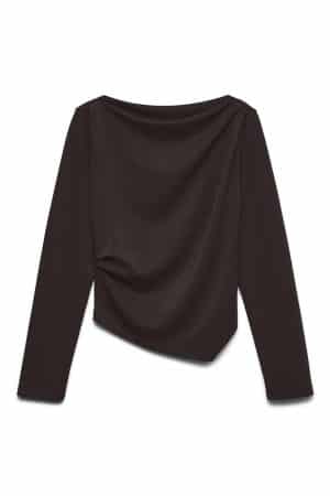 VMMILLE LS BOATNECK SHORT TOP CHOCOLATE