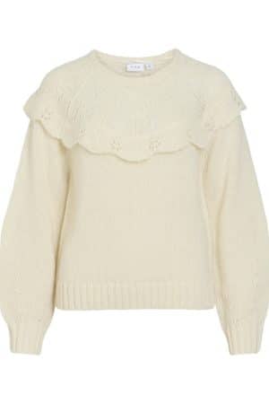VIMOYANO O-NECK L/S KNIT TOP BIRCH
