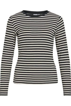 VIAVERA O-NECK L/S TOP COFFEE BEAN/BIRCH