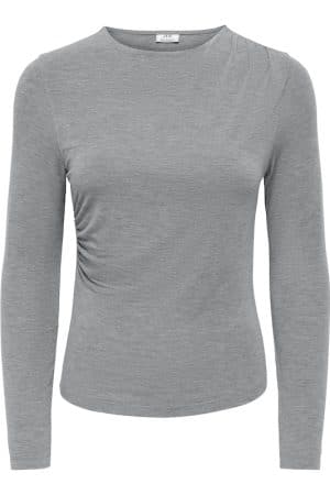 JDYJULES L/S O-NECK TOP JRS DARK GREY MELANGE