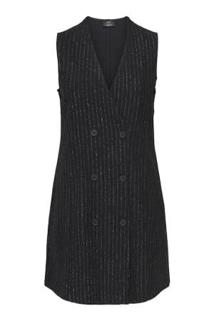 JDYMARY S/L BUTTON DRESS JRS BLACK/SILVER GLITTER