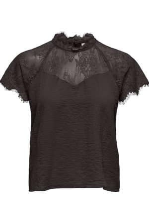 JDYLION S/S LACE TOP CHOCOLATE