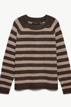 VMDOFFY LS O-NECK BLOUSE  CHOCOLATE TORTE/W. COCOA BROWN