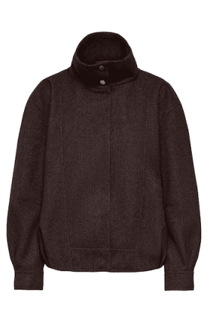 ONLASTA HIGH COLLAR BOMBER CHOCOLATE TORTE/W. MELANGE