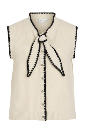 VICELESTE S/L TIE KNIT TOP/RF BIRCH