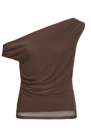 VISAYA S/L OFF SHOULDER TOP/DC COFFEE BEAN