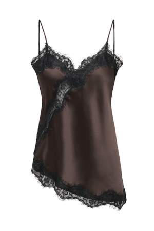 JDYFIFI S/L ASYM LACE SINGLET  CHOCOLATE