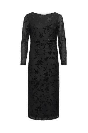 VIMIRANDA L/S MIDI DRESS/DC BLACK