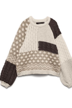 VMKRISTIN LS O-NECK PULLOVER   BIRCH/W. BROWN L