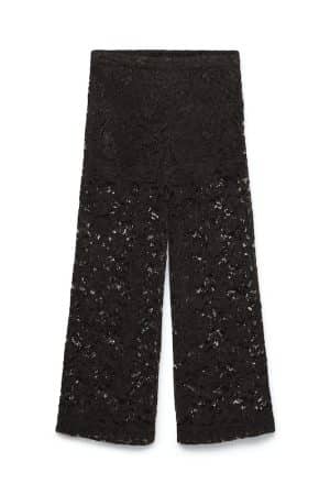 VMNORA LACE HW STRAIGHT PANT  CHOCOLATE