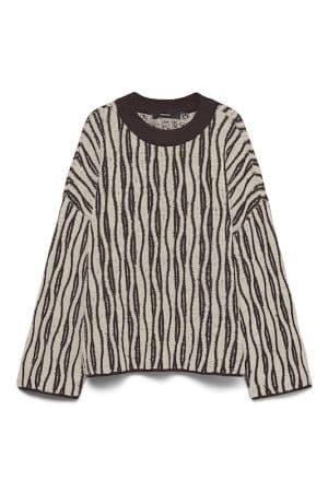 VMJOSIE LS O-NECK LONG PULLOVE CHOCOLATE TORTE/W. MOON RO