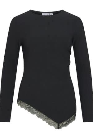VIBALBOA L/S O-NECK LACE TOP SORT