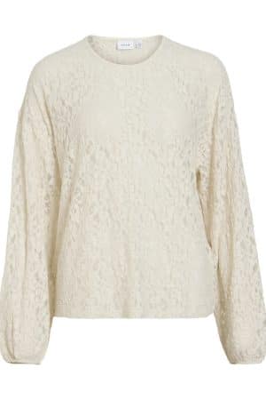 VIALDEIA O-NECK L/S TOP BIRCH