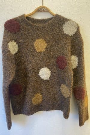 JDYDOTTIE L/S O-NECK DOT PULLO BISON/RUM RAISIN