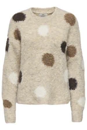 JDYDOTTIE L/S O-NECK DOT PULLO PUSSYWILLOW GRA/SLATE BLAC