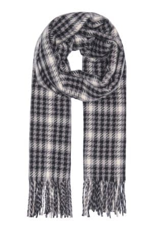 ONLMAJA CHECK FRINGE SCARF CC  BLACK/WHITECAP GREY