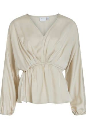 VIELMINA V-NECK L/S TOP BIRCH