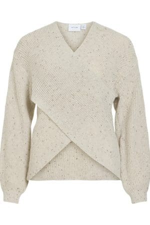 VISULVANA REV V-NECK L/S KNIT SUPER LIGHT NATURAL